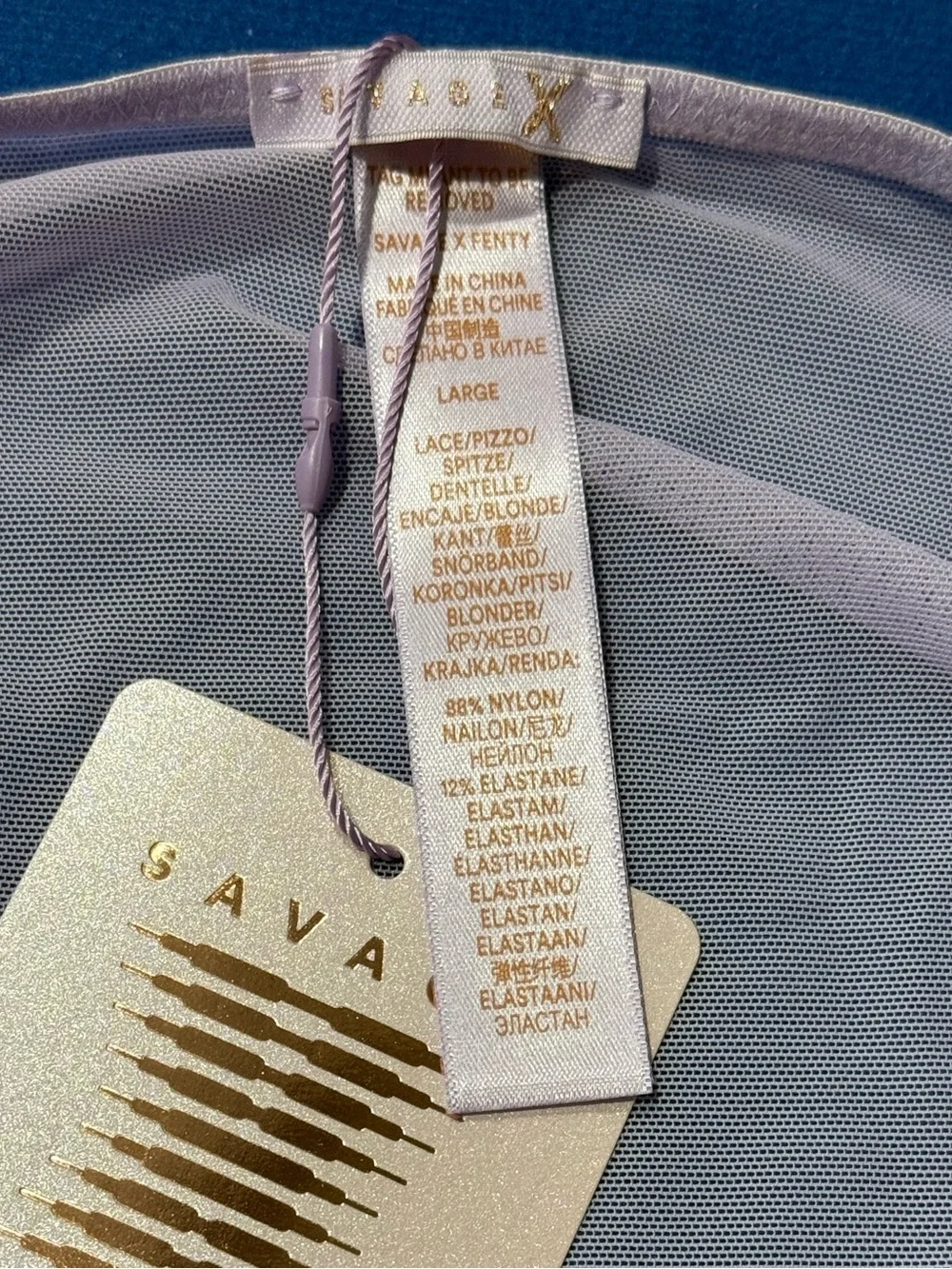 Savage X Fenty Lilac Leopard Lace High Leg Bikini